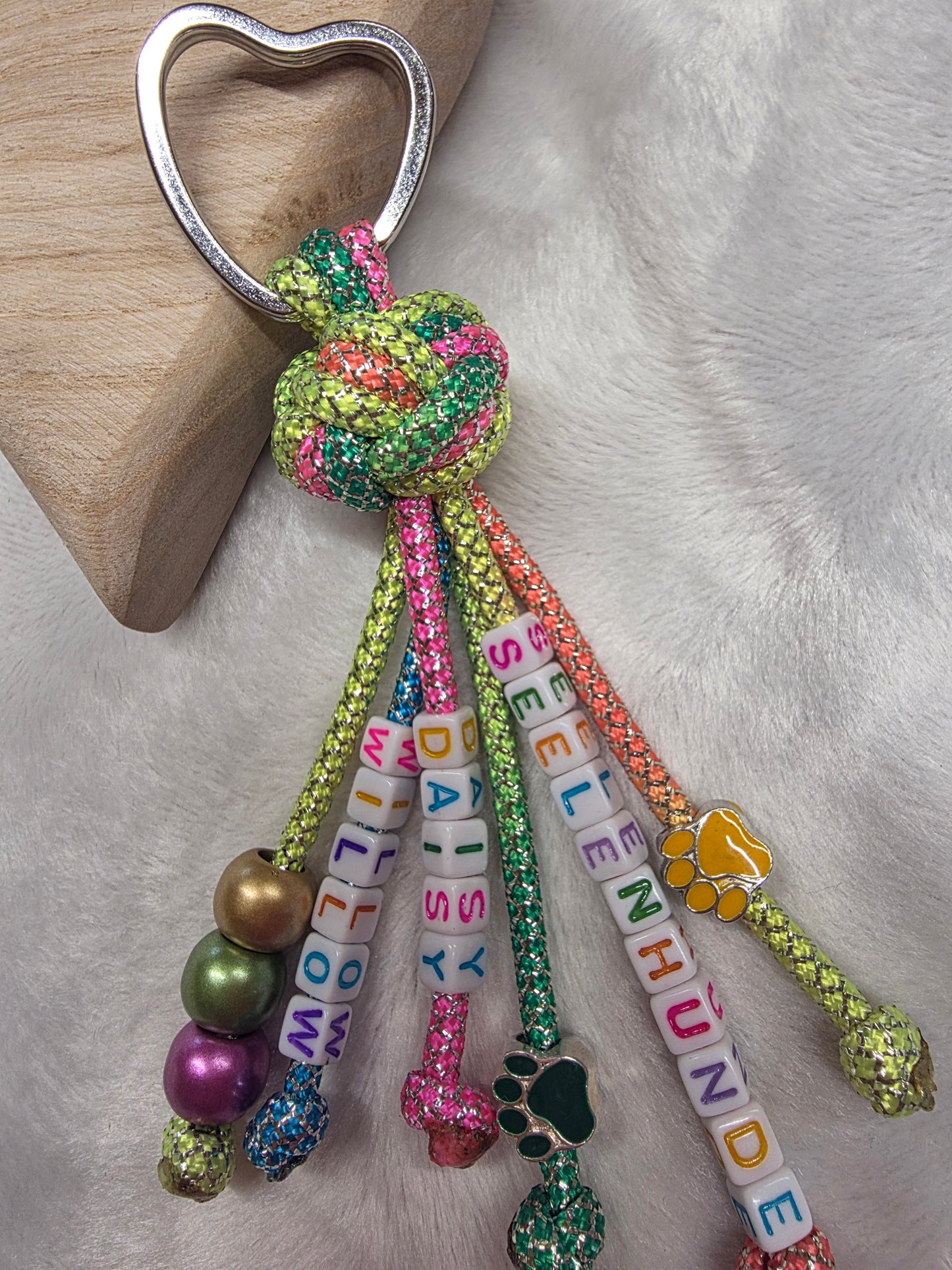 Schlüsselanhänger personalisierbar - Glitzerkollektion silber Rainbow