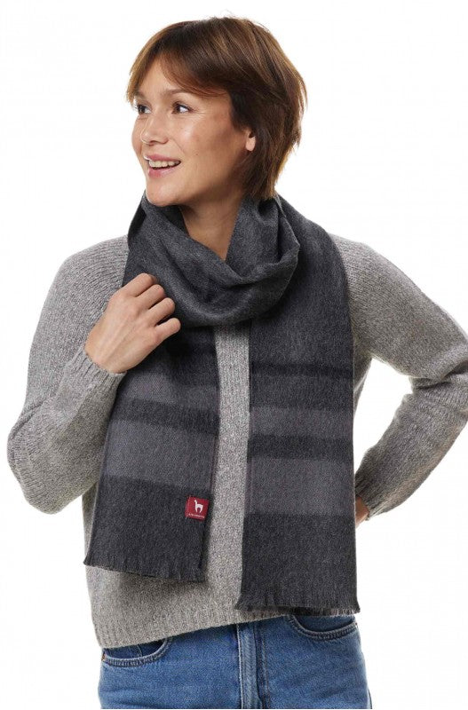 Alpaka Karo Webschal PADRINO aus 100% Baby Alpaka