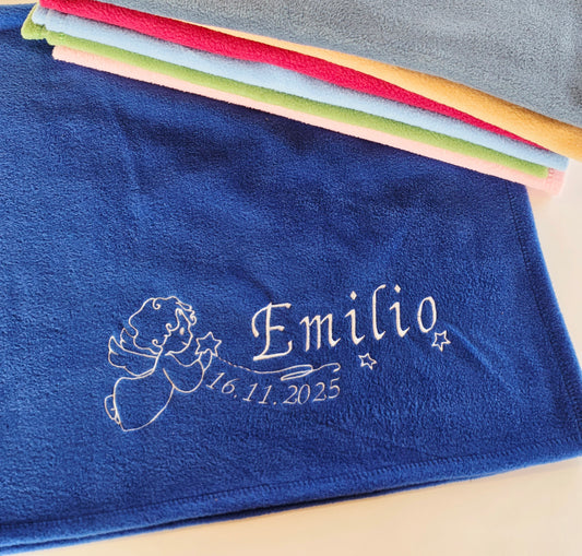 Babydecke / Kuscheldecke / Taufdecke mit Namen bestickt *Engel*