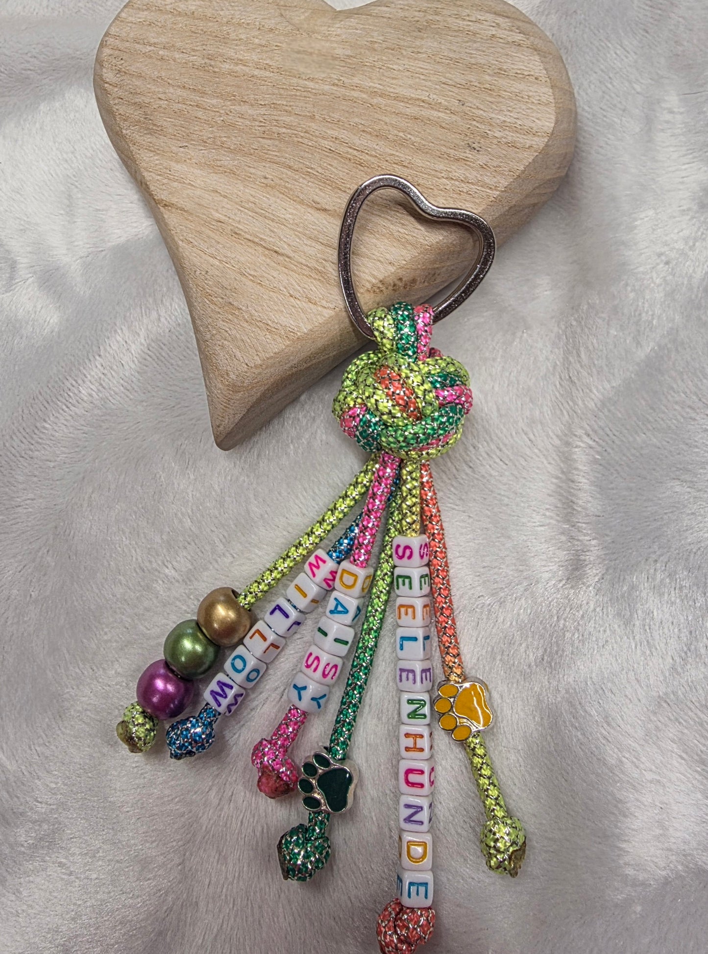 Schlüsselanhänger personalisierbar - Glitzerkollektion silber Rainbow