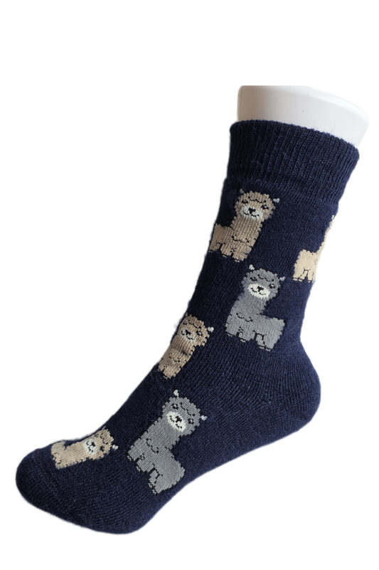 Socke Alpaka Plüsch blau (1 Paar)