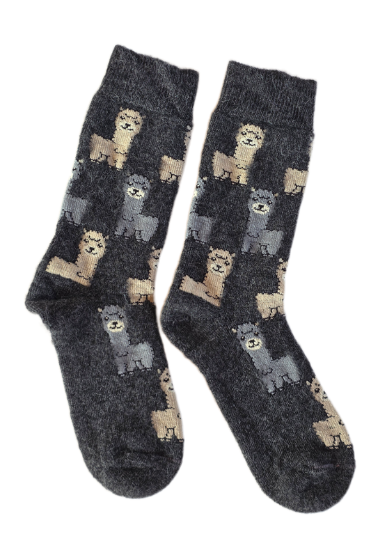 Socke Alpaka Plüsch grau (1 Paar)